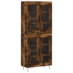 vidaXL Aparador alto madera contrachapada roble ahumado 69,5x34x180 cm