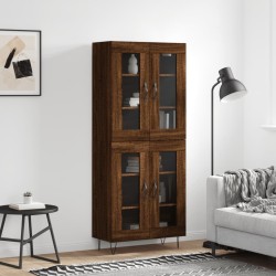 vidaXL Aparador alto madera contrachapada marrón roble 69,5x34x180 cm