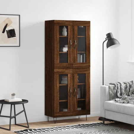 vidaXL Aparador alto madera contrachapada marrón roble 69,5x34x180 cm