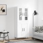 vidaXL Aparador alto madera contrachapada blanco brillo 69,5x34x180 cm vidaXL Aparador alto madera contrachapada blanco brillo 69,5x34x180 cm