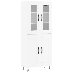 vidaXL Aparador alto madera contrachapada blanco brillo 69,5x34x180 cm