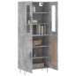 vidaXL Aparador alto madera contrachapada gris hormigón 69,5x34x180 cm vidaXL Aparador alto madera contrachapada gris hormigón 69,5x34x180 cm