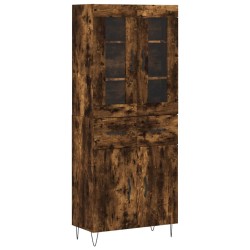 vidaXL Aparador alto madera contrachapada roble ahumado 69,5x34x180 cm