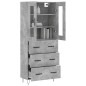 vidaXL Aparador alto madera contrachapada gris hormigón 69,5x34x180 cm vidaXL Aparador alto madera contrachapada gris hormigón 69,5x34x180 cm