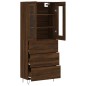 vidaXL Aparador alto madera contrachapada marrón roble 69,5x34x180 cm vidaXL Aparador alto madera contrachapada marrón roble 69,5x34x180 cm