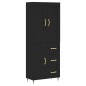 vidaXL Aparador alto madera contrachapada negro 69,5x34x180 cm vidaXL Aparador alto madera contrachapada negro 69,5x34x180 cm