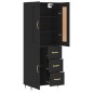 vidaXL Aparador alto madera contrachapada negro 69,5x34x180 cm vidaXL Aparador alto madera contrachapada negro 69,5x34x180 cm