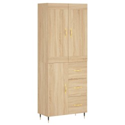 vidaXL Aparador alto madera contrachapada color roble 69,5x34x180 cm