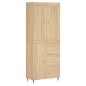 vidaXL Aparador alto madera contrachapada color roble 69,5x34x180 cm vidaXL Aparador alto madera contrachapada color roble 69,5x34x180 cm