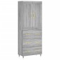 vidaXL Aparador alto madera contrachapada gris sonoma 69,5x34x180 cm vidaXL Aparador alto madera contrachapada gris sonoma 69,5x34x180 cm