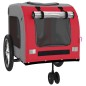 vidaXL Remolque de bicicleta mascotas hierro tela Oxford rojo gris vidaXL Remolque de bicicleta mascotas hierro tela Oxford rojo gris