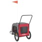 vidaXL Remolque de bicicleta mascotas hierro tela Oxford rojo gris vidaXL Remolque de bicicleta mascotas hierro tela Oxford rojo gris