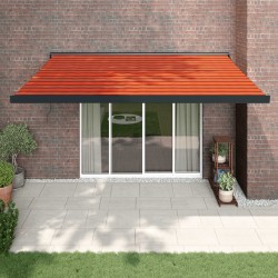 vidaXL Toldo retráctil aluminio y tela naranja y marrón 4,5x3 m