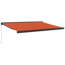 vidaXL Toldo retráctil aluminio y tela naranja y marrón 4,5x3 m
