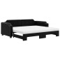 vidaXL Sofá cama nido con colchón tela negro 80x200 cm