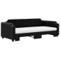 vidaXL Sofá cama nido con colchón tela negro 80x200 cm