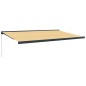 vidaXL Toldo retráctil aluminio y tela amarillo y blanco 5x3 m vidaXL Toldo retráctil aluminio y tela amarillo y blanco 5x3 m