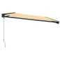 vidaXL Toldo retráctil aluminio y tela amarillo y blanco 5x3 m vidaXL Toldo retráctil aluminio y tela amarillo y blanco 5x3 m