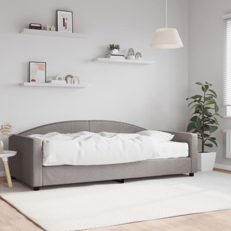 vidaXL Sofá cama con colchón tela gris taupe 100x200 cm