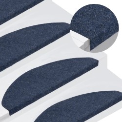 vidaXL Alfombrilla autoadhesiva de escalera 15 uds azul 65x22,5x3,5 cm