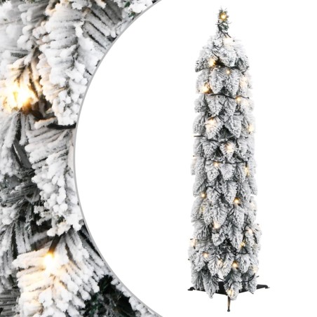 vidaXL Árbol de Navidad artificial iluminado con 30 LED y nieve 60 cm