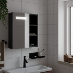 vidaXL Mueble de baño con espejo y luz LED negro 45x13x52 cm