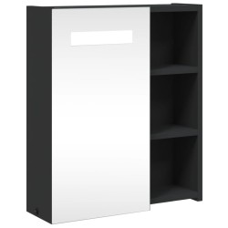 vidaXL Mueble de baño con espejo y luz LED negro 45x13x52 cm