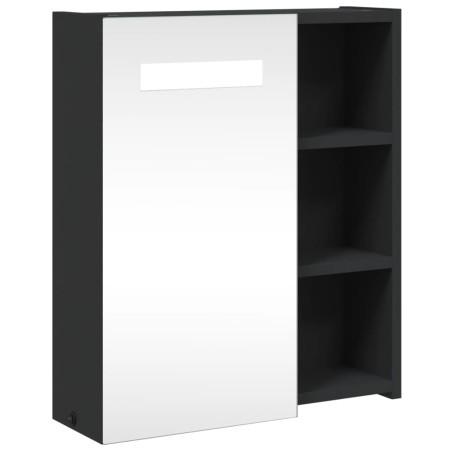 vidaXL Mueble de baño con espejo y luz LED negro 45x13x52 cm