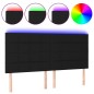 vidaXL Cabecero con luces LED tela negro 160x5x118/128 cm vidaXL Cabecero con luces LED tela negro 160x5x118/128 cm
