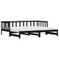 vidaXL Sofá cama nido madera maciza de pino negro 90x200 cm vidaXL Sofá cama nido madera maciza de pino negro 90x200 cm