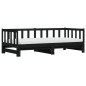 vidaXL Sofá cama nido madera maciza de pino negro 90x200 cm vidaXL Sofá cama nido madera maciza de pino negro 90x200 cm