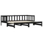 vidaXL Sofá cama nido madera maciza de pino negro 90x200 cm vidaXL Sofá cama nido madera maciza de pino negro 90x200 cm