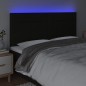 vidaXL Cabecero con luces LED tela negro 160x5x118/128 cm vidaXL Cabecero con luces LED tela negro 160x5x118/128 cm