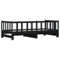 vidaXL Sofá cama nido madera maciza de pino negro 90x200 cm vidaXL Sofá cama nido madera maciza de pino negro 90x200 cm