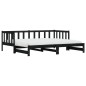 vidaXL Sofá cama nido madera maciza de pino negro 90x190 cm