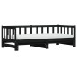 vidaXL Sofá cama nido madera maciza de pino negro 90x190 cm