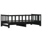 vidaXL Sofá cama nido madera maciza de pino negro 90x190 cm