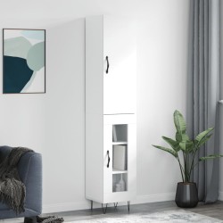 vidaXL Aparador alto madera contrachapada blanco 34,5x34x180 cm