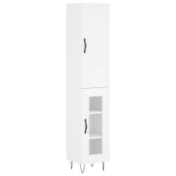 vidaXL Aparador alto madera contrachapada blanco 34,5x34x180 cm
