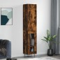 vidaXL Aparador de madera contrachapada roble ahumado 34,5x34x180 cm vidaXL Aparador de madera contrachapada roble ahumado 34,5x34x180 cm