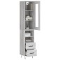 vidaXL Aparador alto madera contrachapada gris Sonoma 34,5x34x180 cm vidaXL Aparador alto madera contrachapada gris Sonoma 34,5x34x180 cm