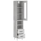 vidaXL Aparador alto madera contrachapada gris Sonoma 34,5x34x180 cm vidaXL Aparador alto madera contrachapada gris Sonoma 34,5x34x180 cm