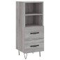 vidaXL Aparador alto madera contrachapada gris Sonoma 34,5x34x180 cm vidaXL Aparador alto madera contrachapada gris Sonoma 34,5x34x180 cm