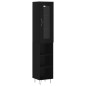 vidaXL Aparador de madera contrachapada negro 34,5x34x180 cm