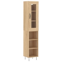 vidaXL Aparador de madera contrachapada roble Sonoma 34,5x34x180 cm
