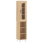 vidaXL Aparador de madera contrachapada roble Sonoma 34,5x34x180 cm