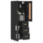 vidaXL Aparador alto madera contrachapada negro 69,5x34x180 cm vidaXL Aparador alto madera contrachapada negro 69,5x34x180 cm