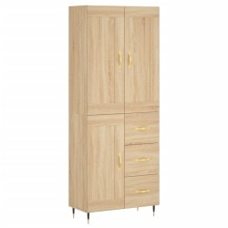 vidaXL Aparador alto madera contrachapada color roble 69,5x34x180 cm
