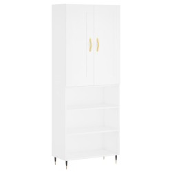 vidaXL Aparador alto madera contrachapada blanco 69,5x34x180 cm