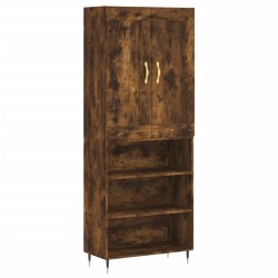vidaXL Aparador alto madera contrachapada roble ahumado 69,5x34x180 cm